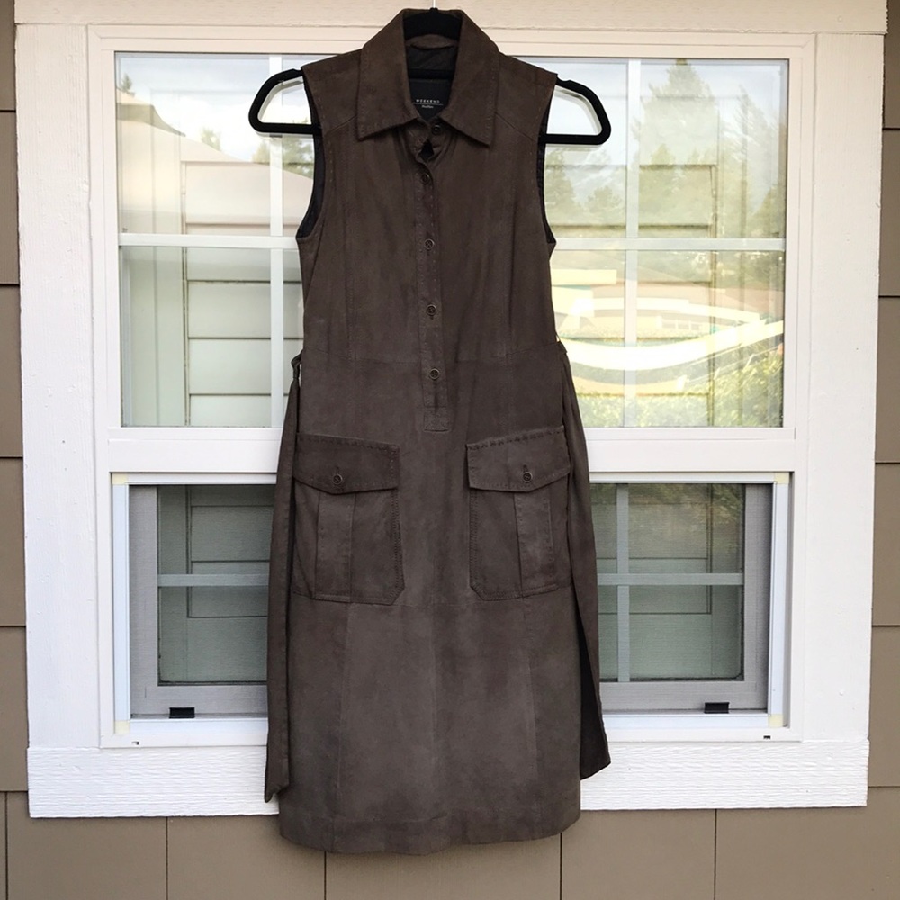 Max Mara Weekend Goat Leather Dress Sz 4